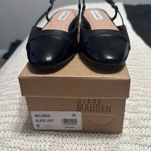 Steve Madden Belinda Black Leat
